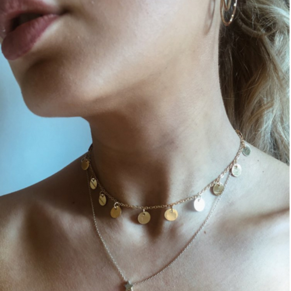 ๐ DAZZLE ๐คฉ Gold Sequin Choker - Picture 2 of 4